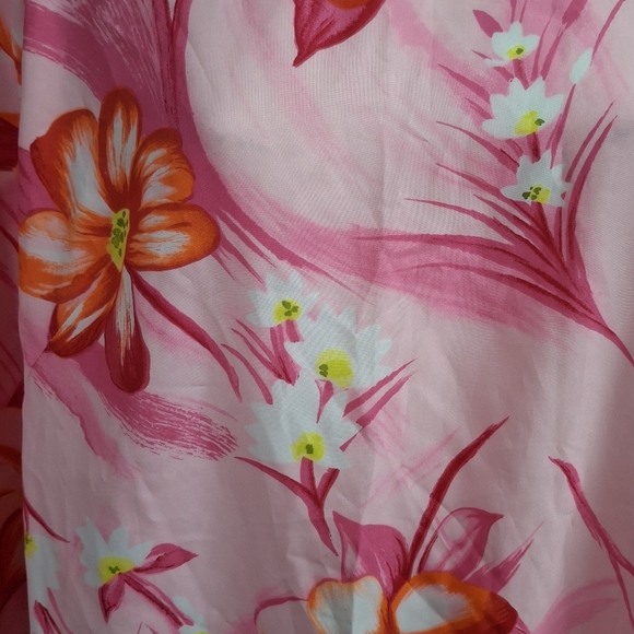 Pomare HAWAII Vintage 70's floral pink,orange Kaftan Dress. Size 14. - Picture 3 of 5
